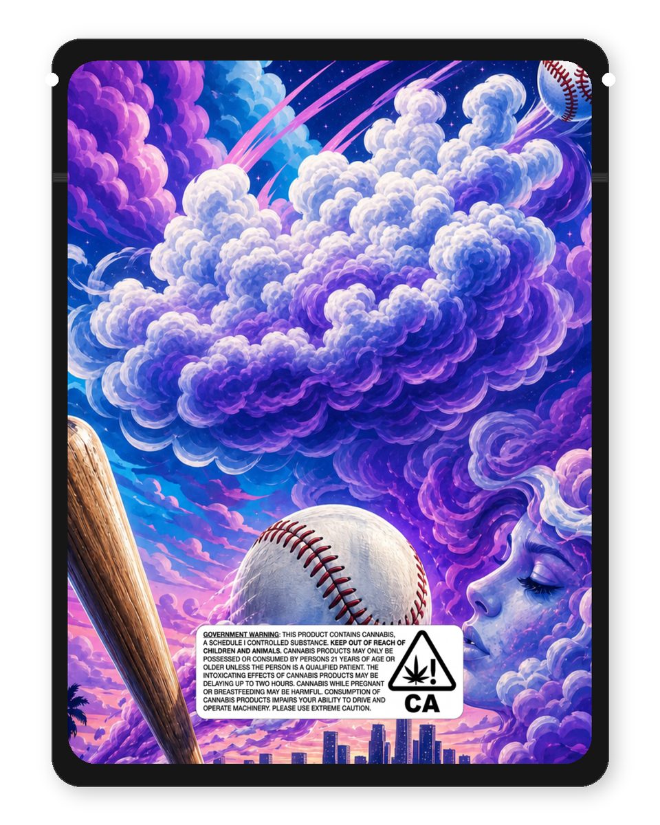HomeRun Kloudz za Kesha custom 4"x5" mylar bag design (back)