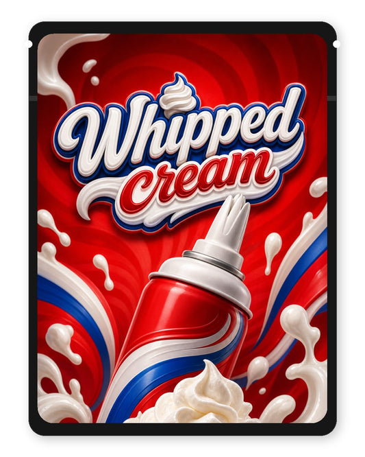 Whipped cream custom 4"x5" mylar bag design (front)