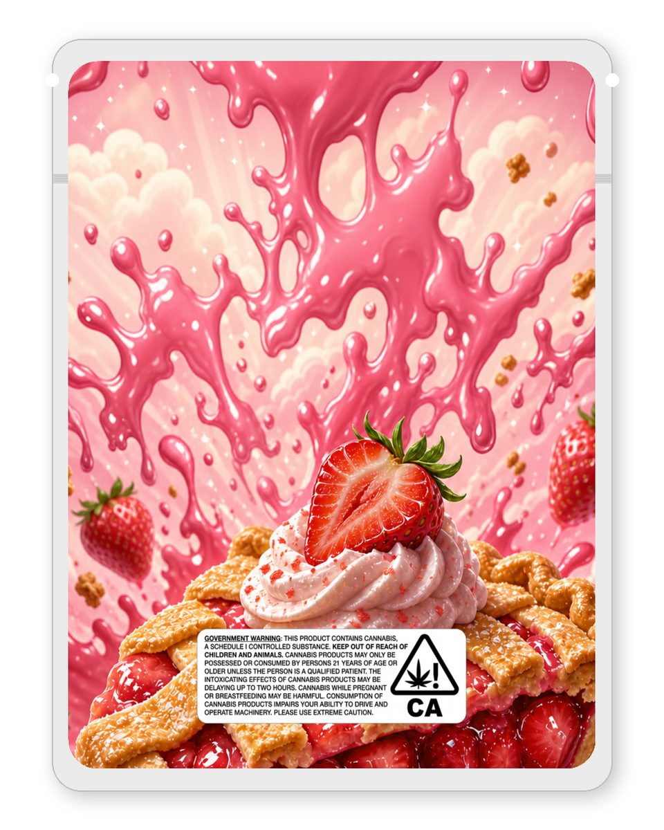 That’s A Awful Lot Of Strawberry pie custom 4"x5" mylar bag design (back)