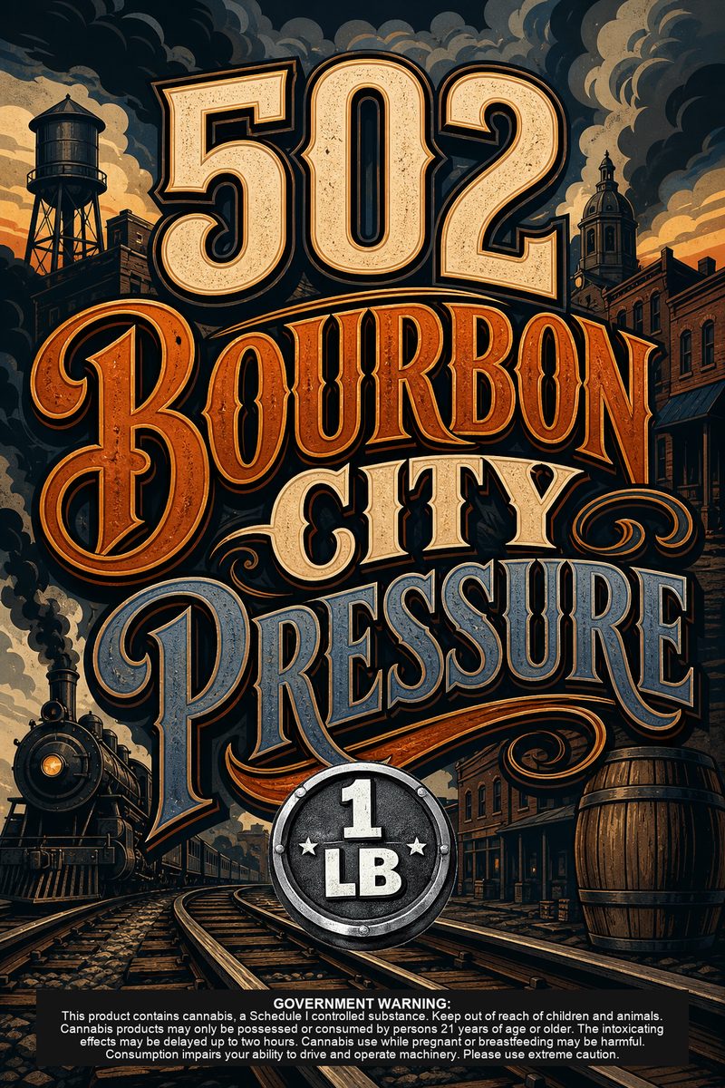 Bourbon City Pressure custom 6x9 pound bag sticker / turkey-bag flavor label
