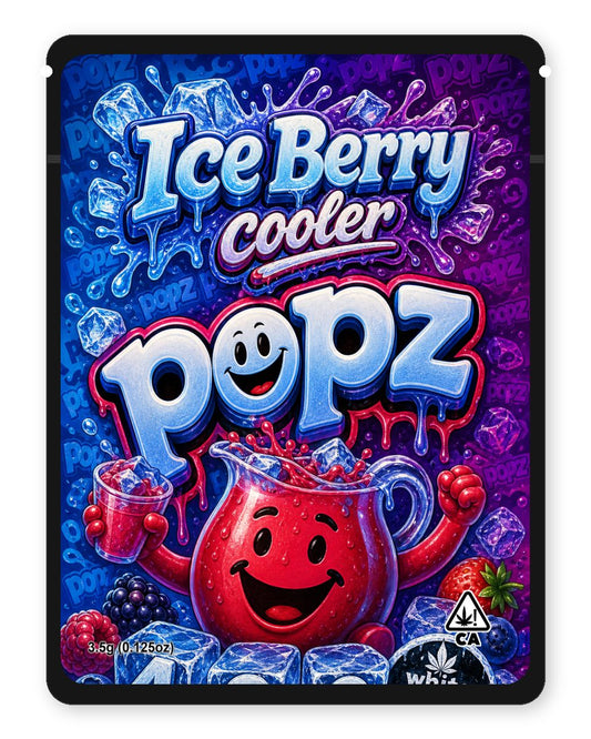 Ice Berry cooler custom 4"x5" mylar bag design (front)