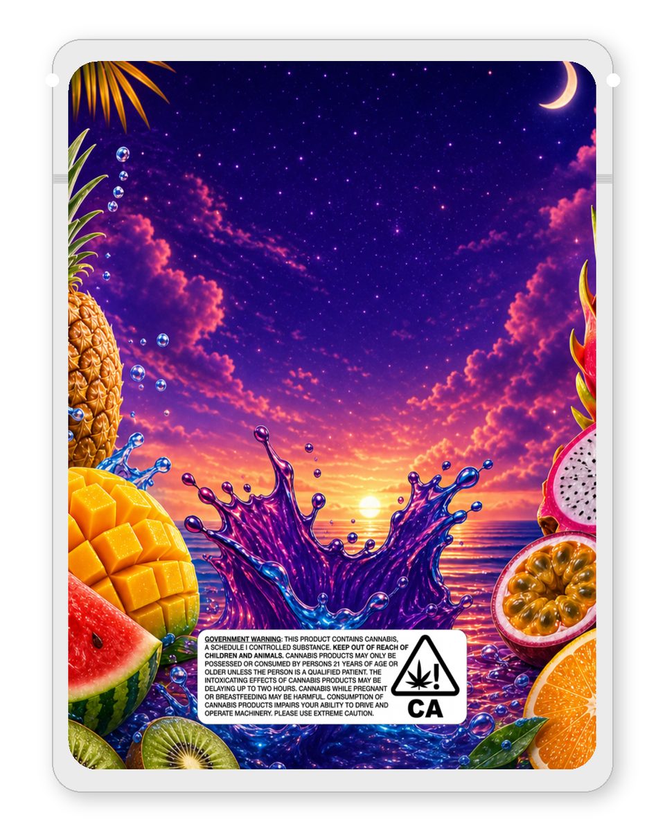 Sweet dreamz custom 4"x5" mylar bag design (back)