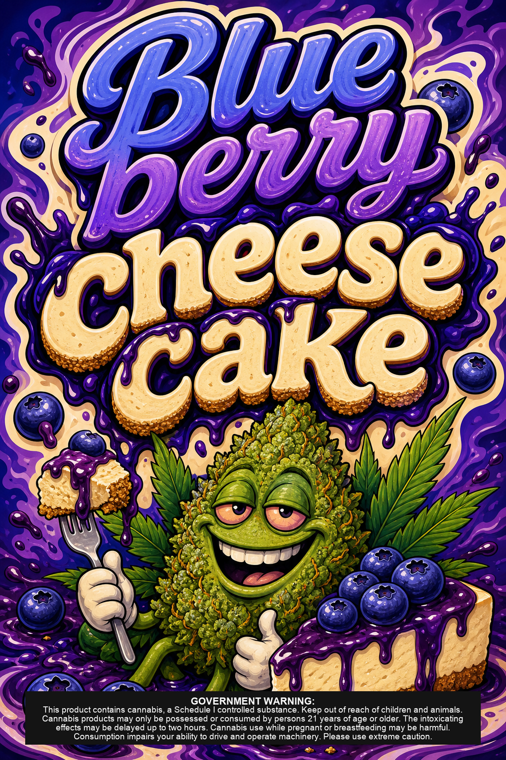Blue berry cheese cake custom 6x9 pound bag sticker / turkey-bag flavor label