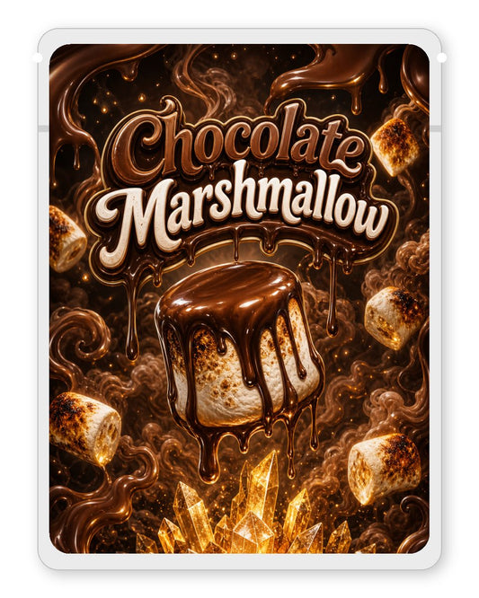 Chocolate Marshmallow custom 4"x5" mylar bag design (front)