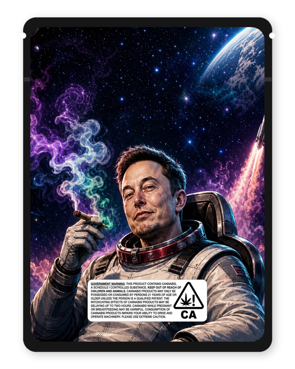 Zlon musk custom 4"x5" mylar bag design (back)