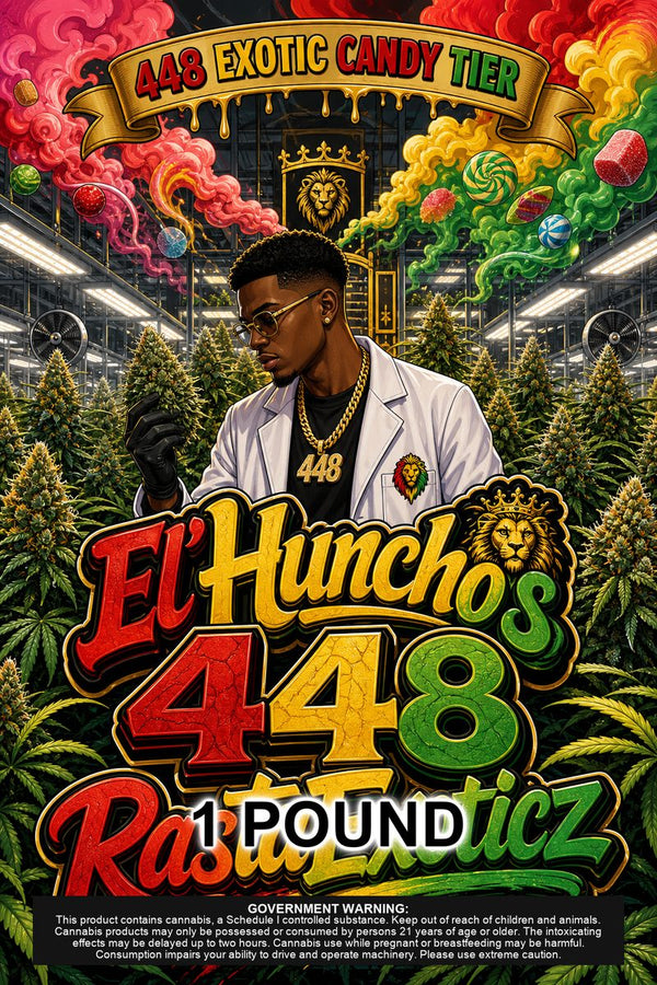 El'Huncho's🦁448 RastaExoticz custom 6x9 pound bag sticker / turkey-bag flavor label
