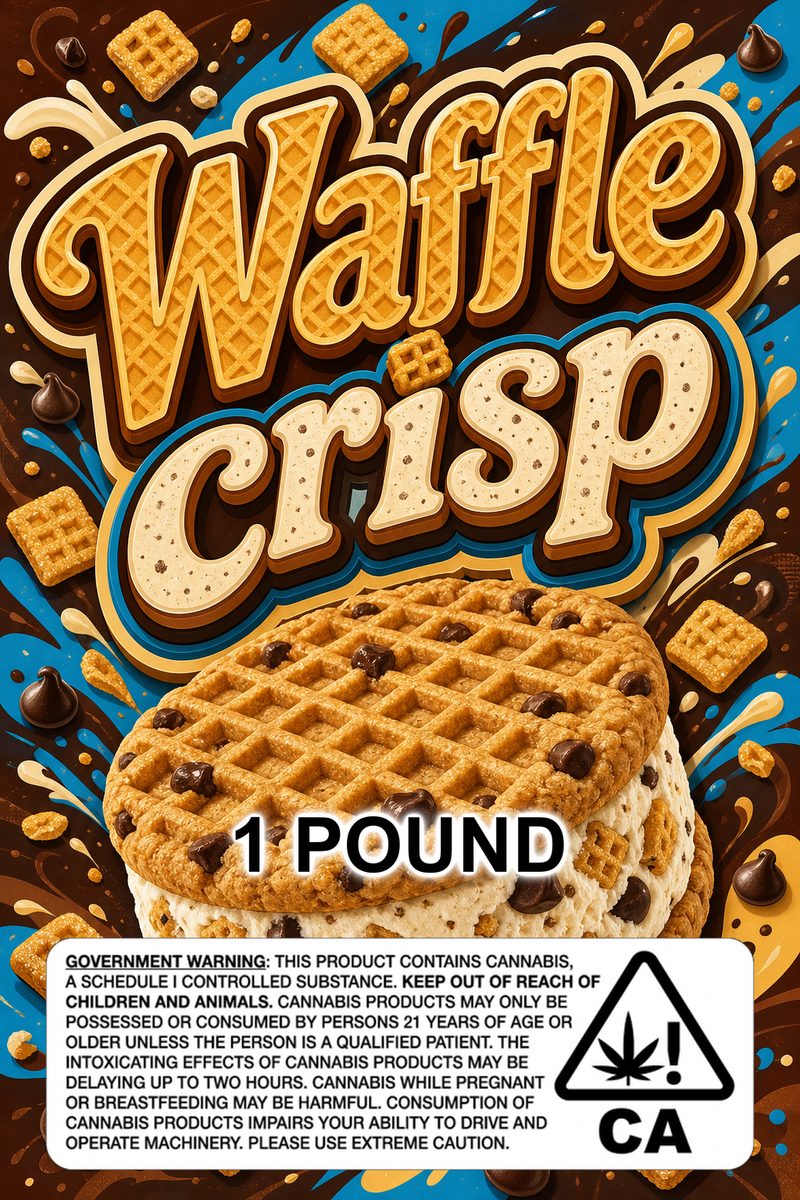 Waffle crisp custom 6x9 pound bag sticker / turkey-bag flavor label