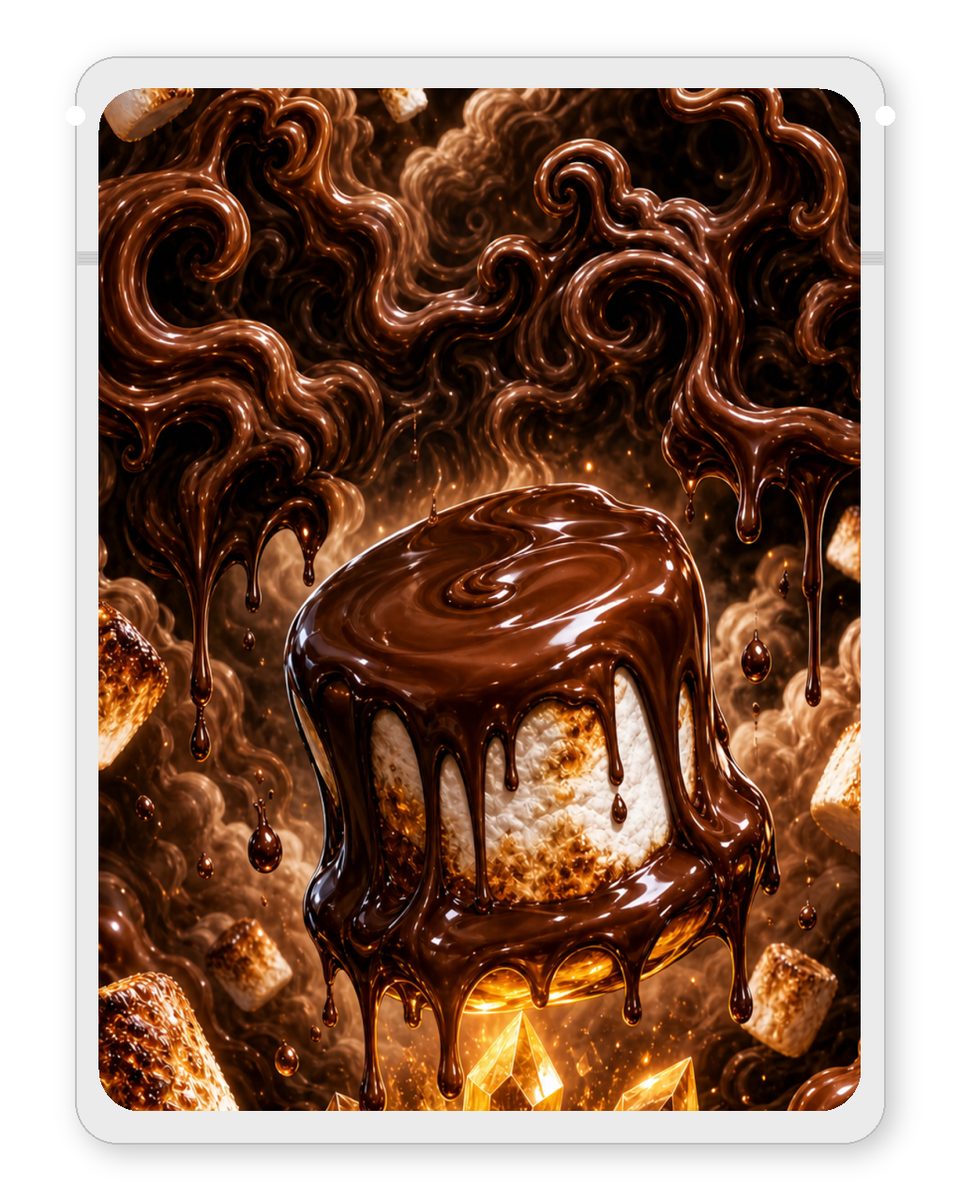 Chocolate Marshmallow custom 4"x5" mylar bag design (back)