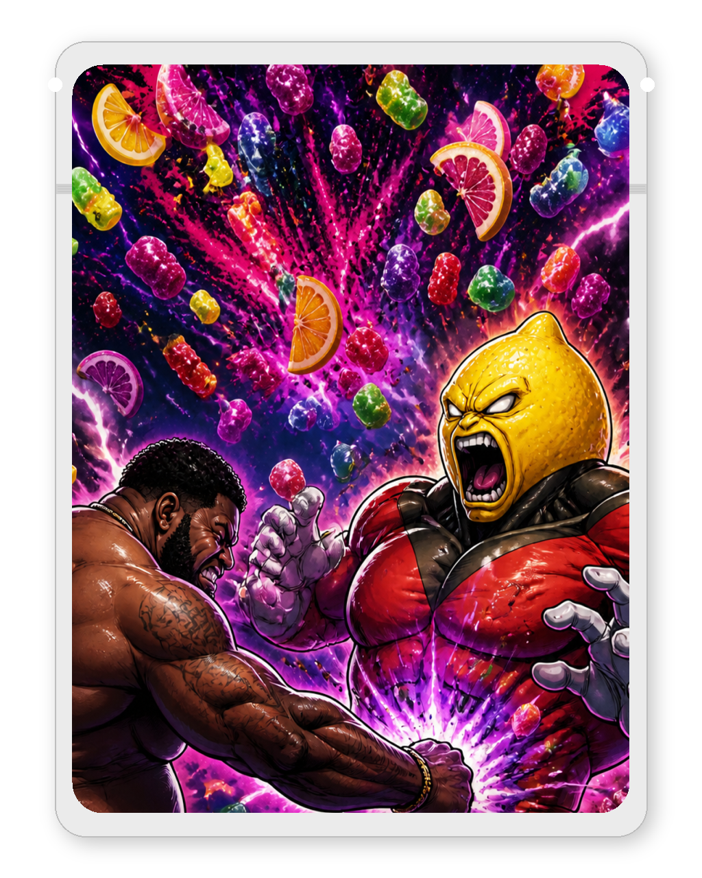 Gut punch custom 4"x5" mylar bag design (back)