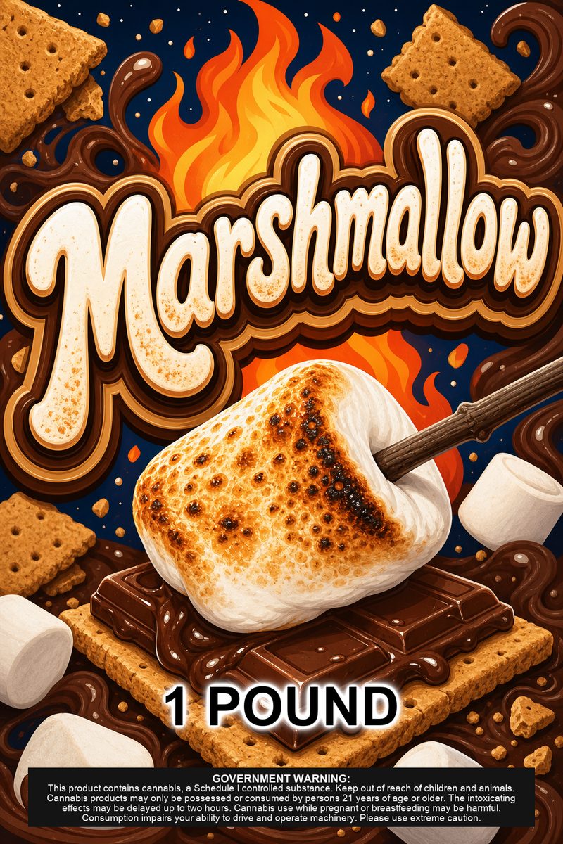Marshmallow custom 6x9 pound bag sticker / turkey-bag flavor label