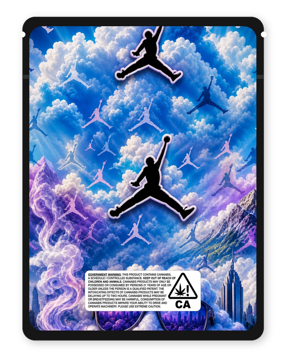Cloud 9 custom 4"x5" mylar bag design (back)