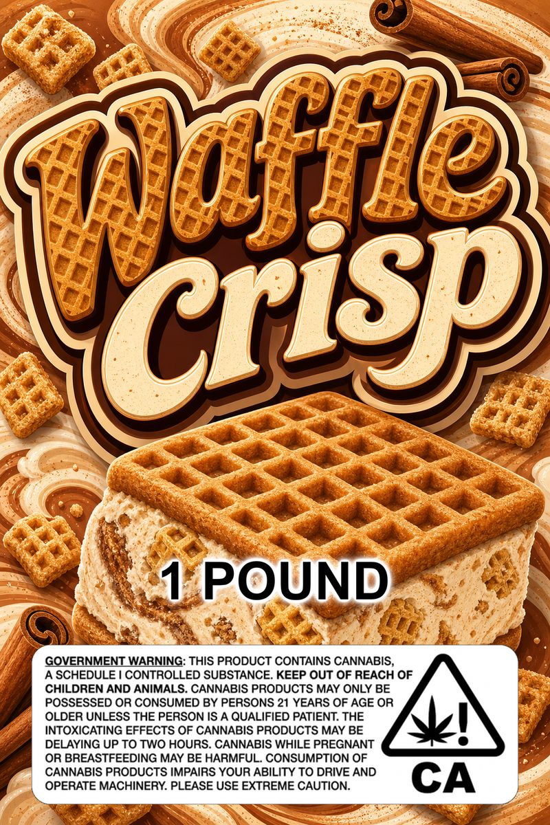 Waffle crisp custom 6x9 pound bag sticker / turkey-bag flavor label