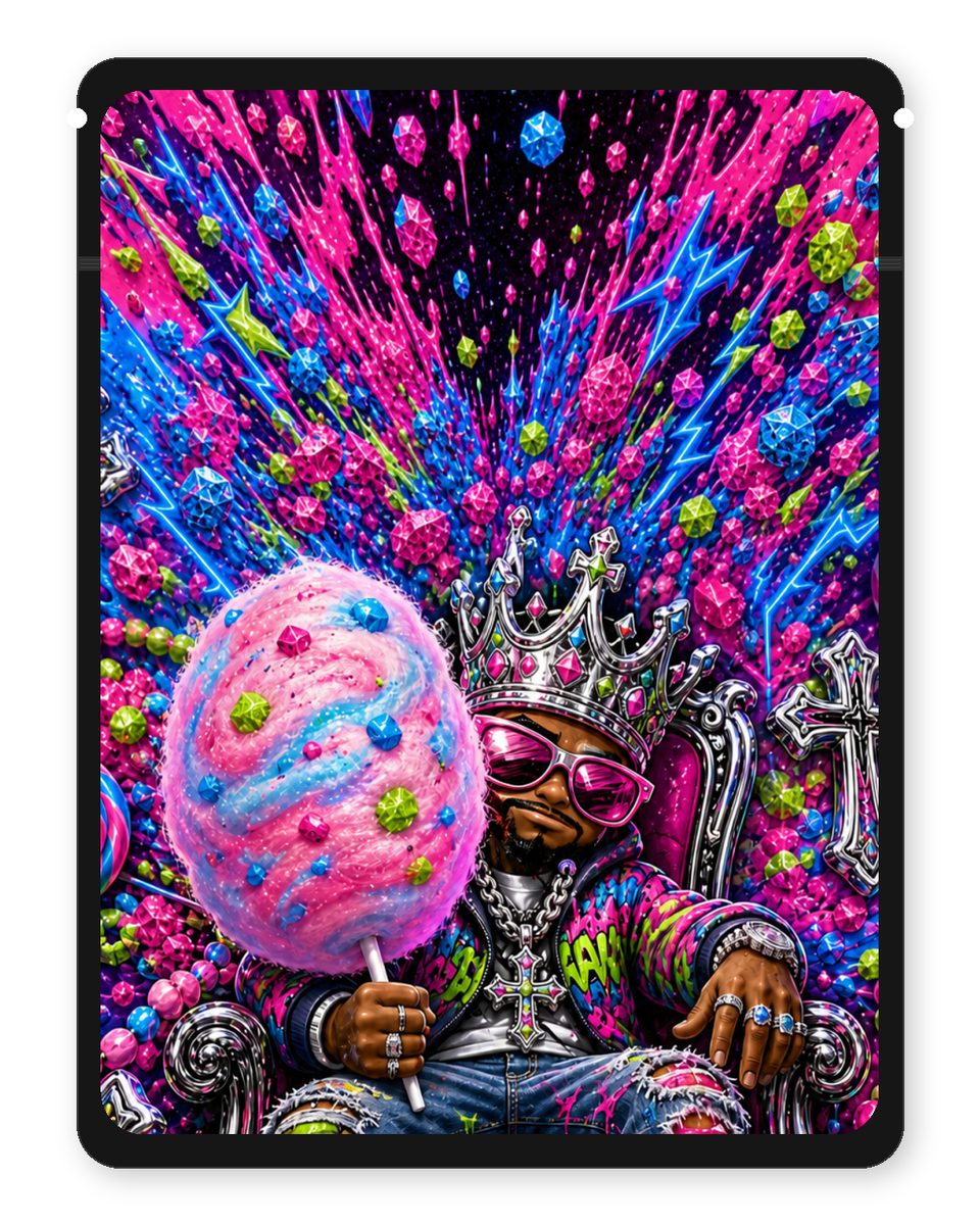 Cotton candy pop rocks custom 4"x5" mylar bag design (back)