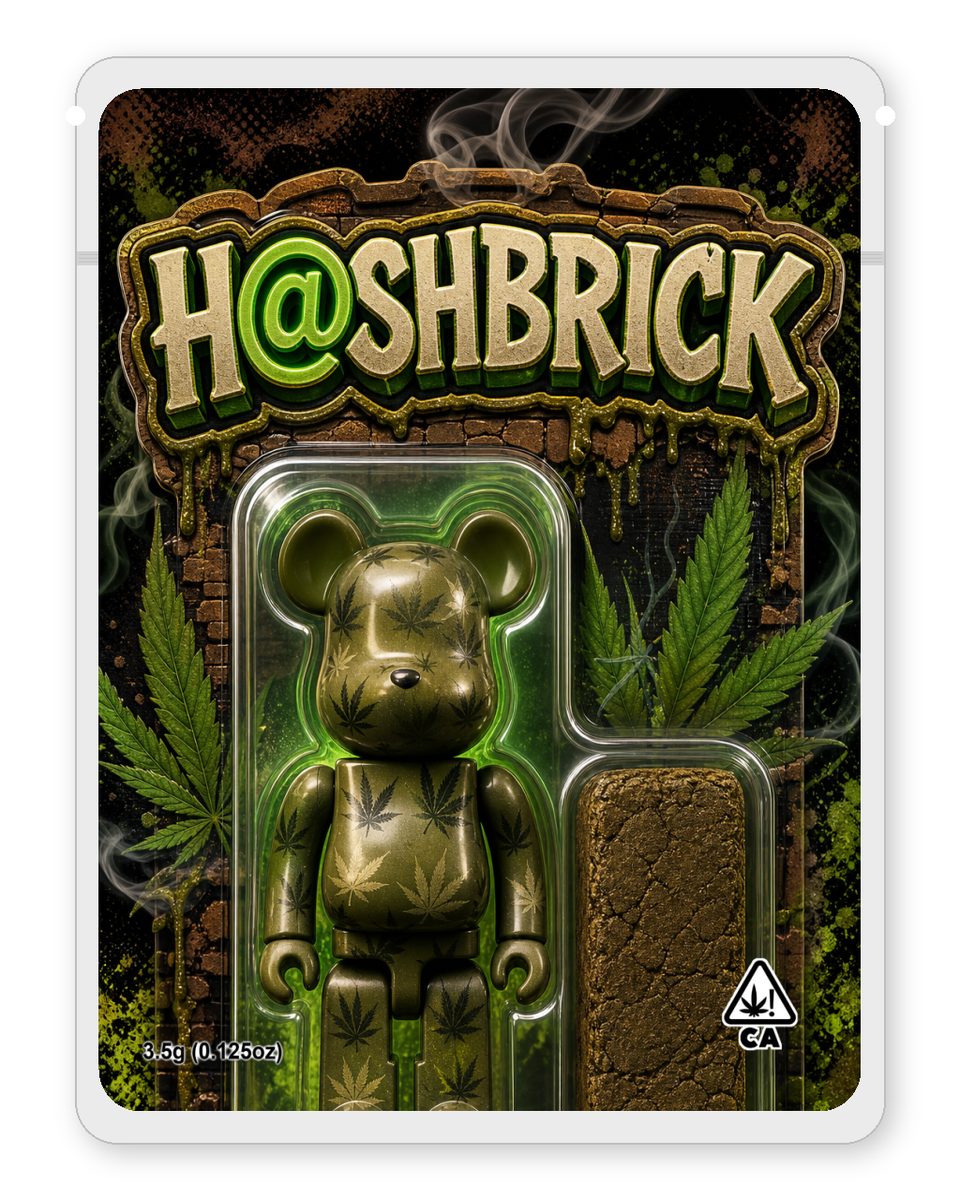 H@SHBRICK custom 4"x5" mylar bag design (front)