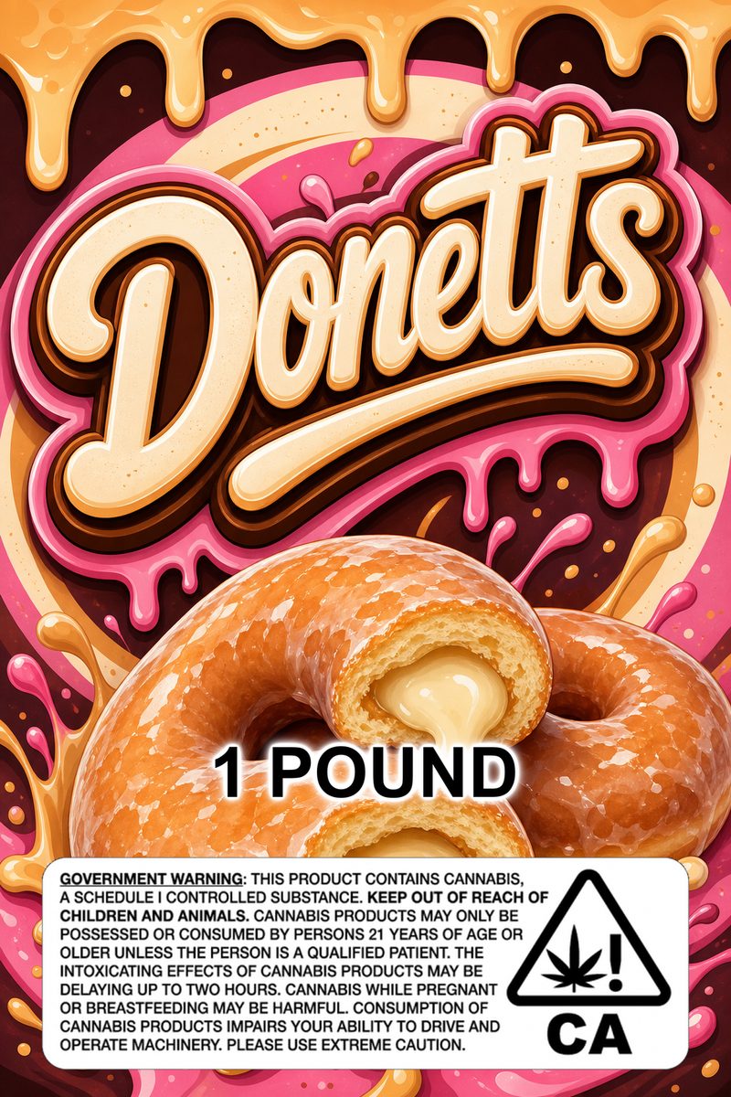 Donetts custom 6x9 pound bag sticker / turkey-bag flavor label