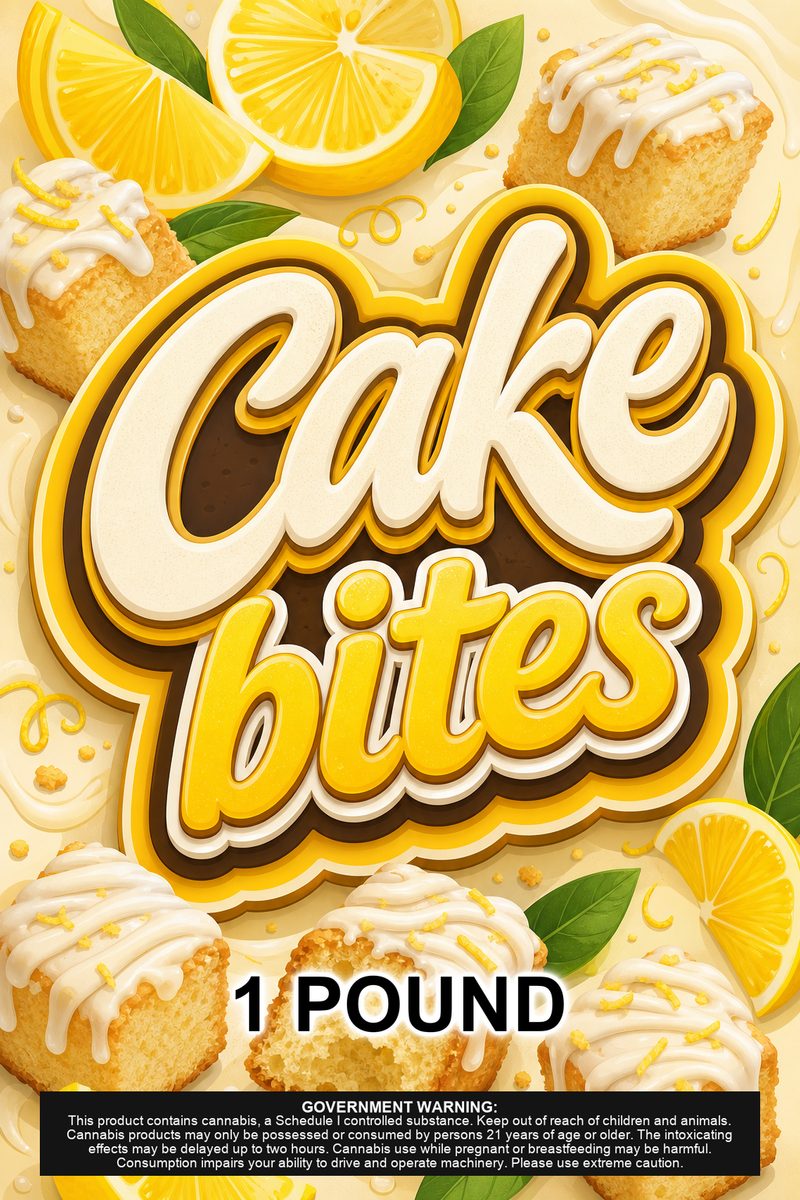 Cake bites custom 6x9 pound bag sticker / turkey-bag flavor label