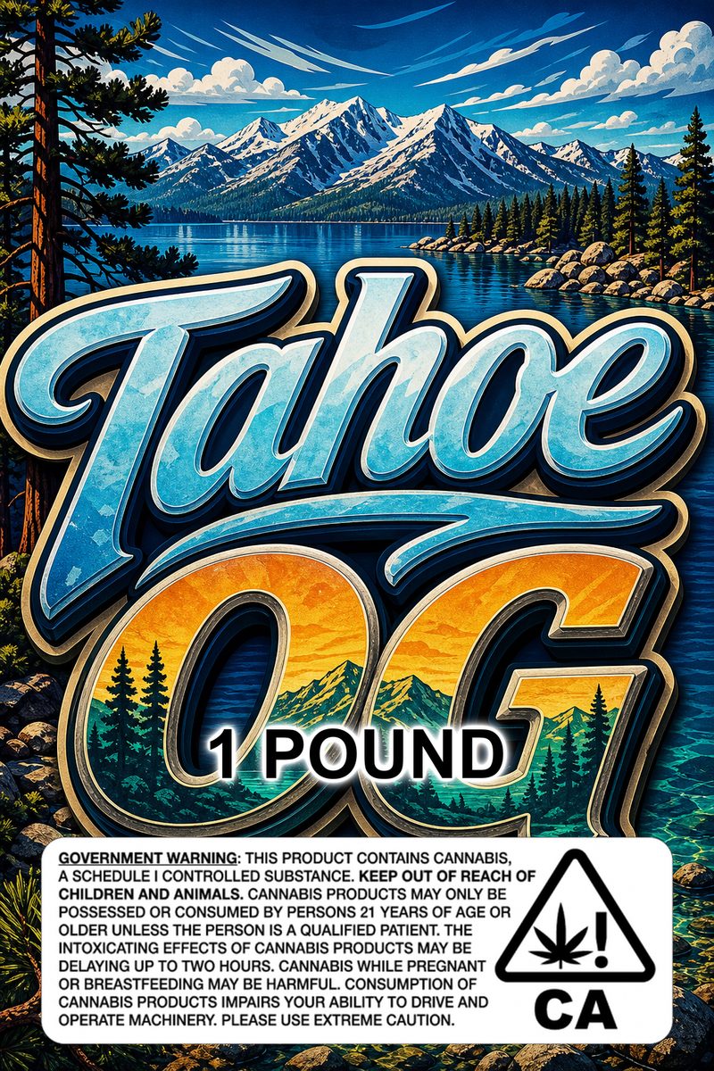 Tahoe OG custom 6x9 pound bag sticker / turkey-bag flavor label