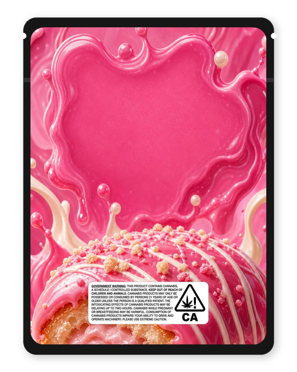 Krispy Crème Pastry custom 4"x5" mylar bag design (back)