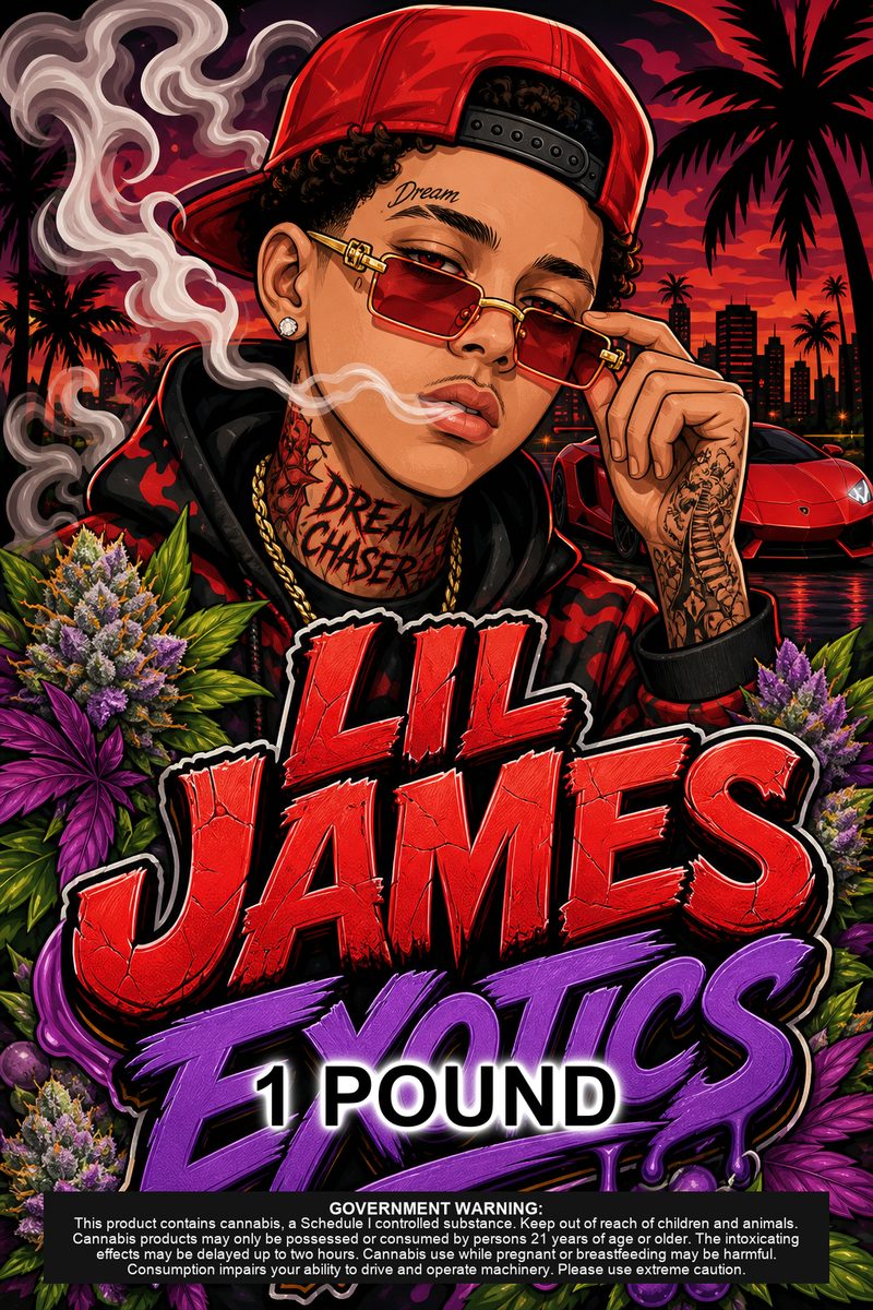 LIL JAMES EXOTICS custom 6x9 pound bag sticker / turkey-bag flavor label