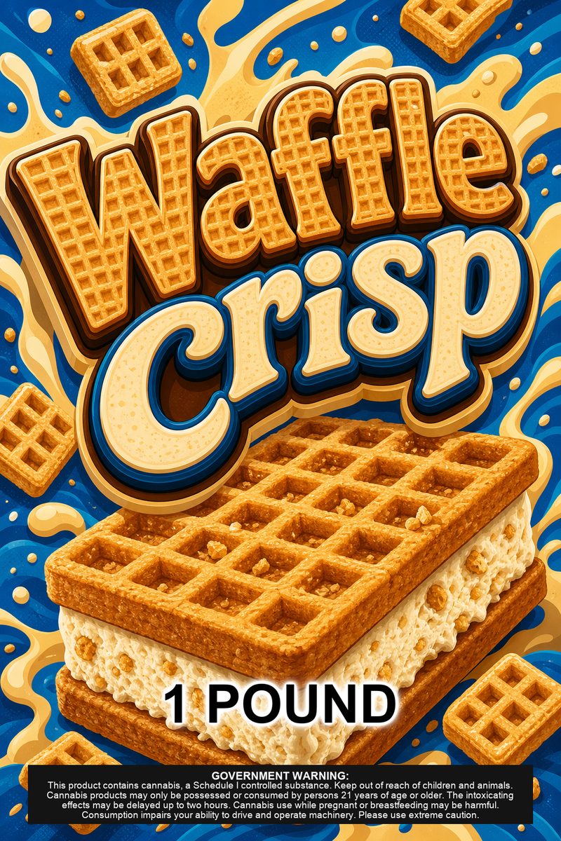 Waffle crisp custom 6x9 pound bag sticker / turkey-bag flavor label