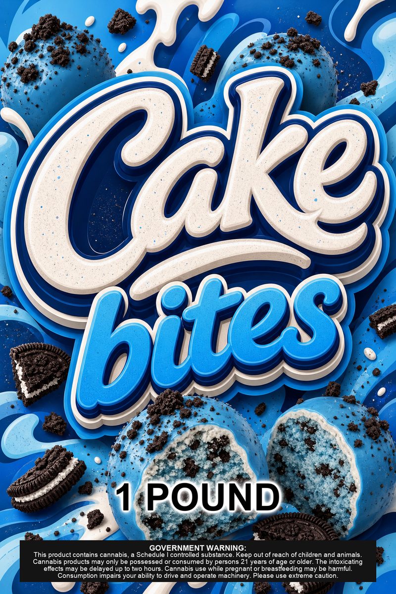 Cake bites custom 6x9 pound bag sticker / turkey-bag flavor label