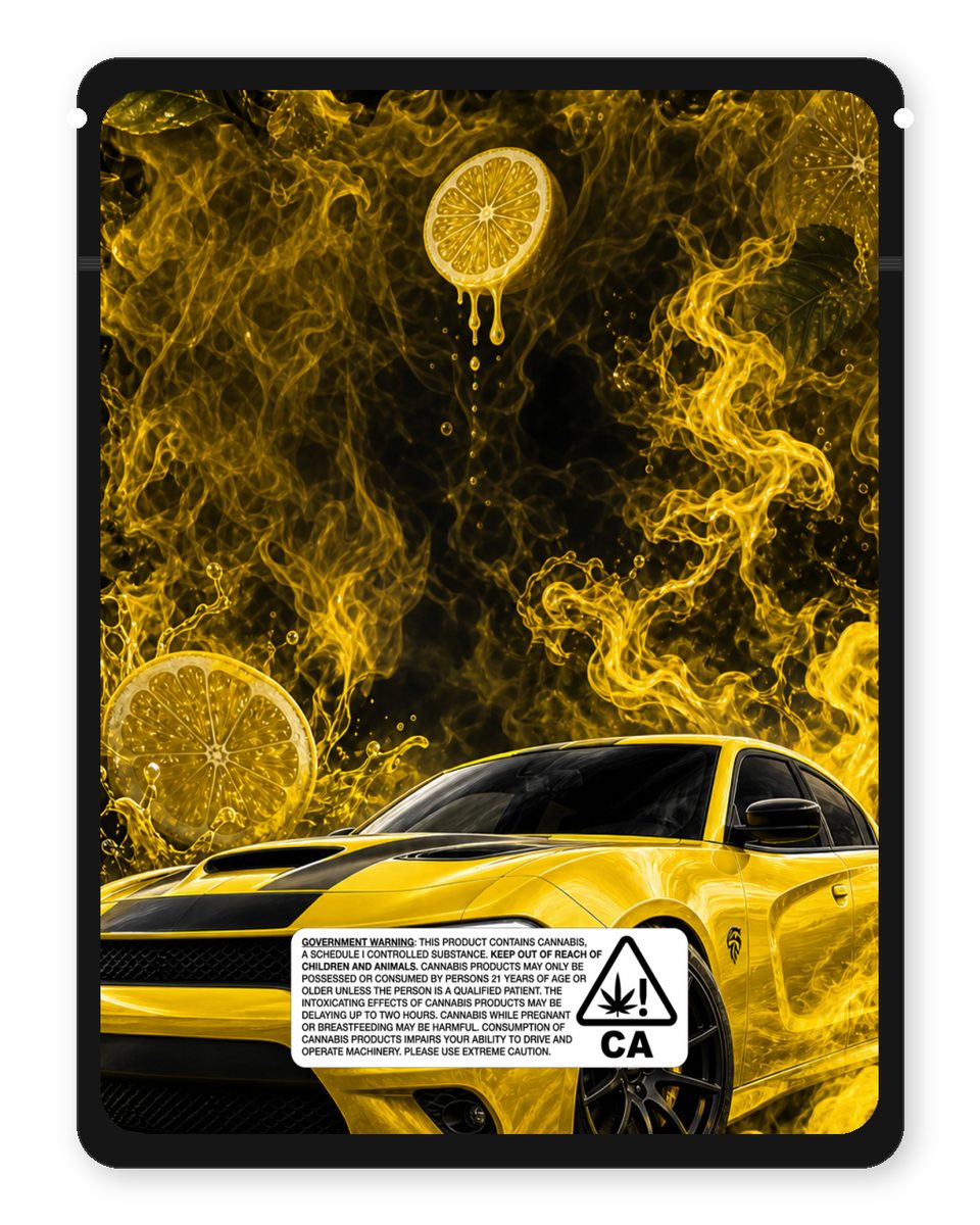 LEMON STRIKER custom 4"x5" mylar bag design (back)
