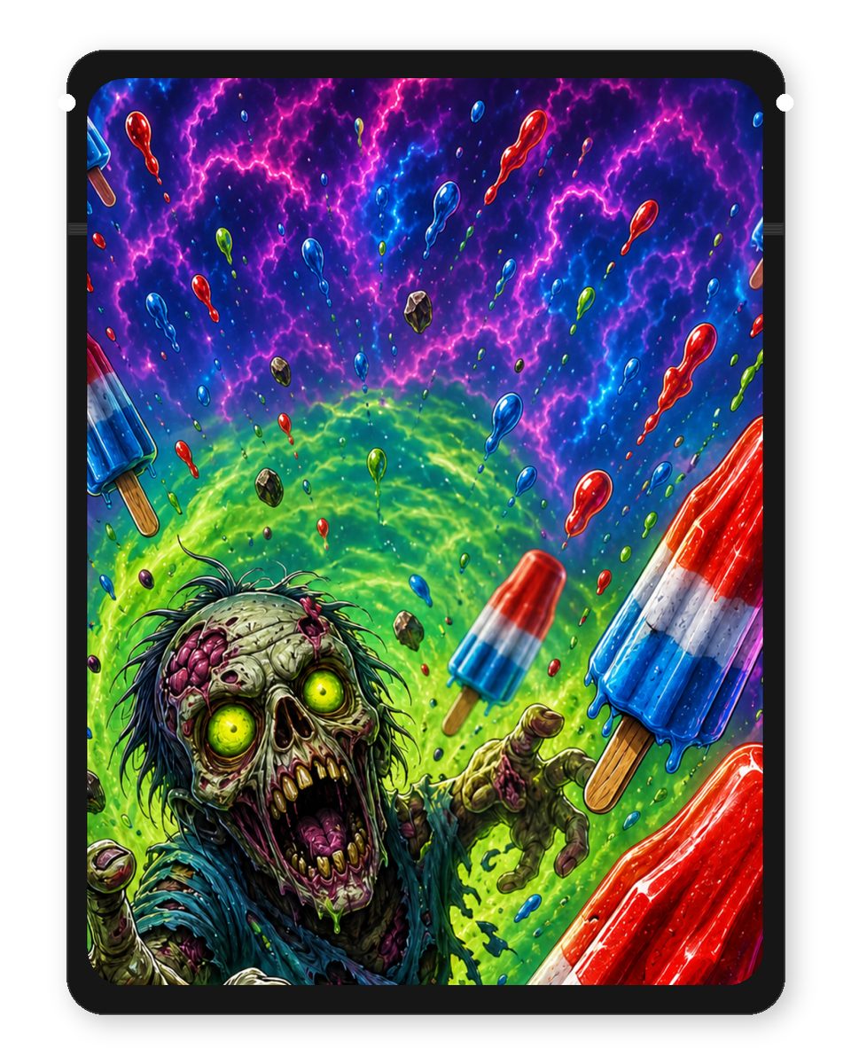 Zomb Pop custom 4"x5" mylar bag design (back)