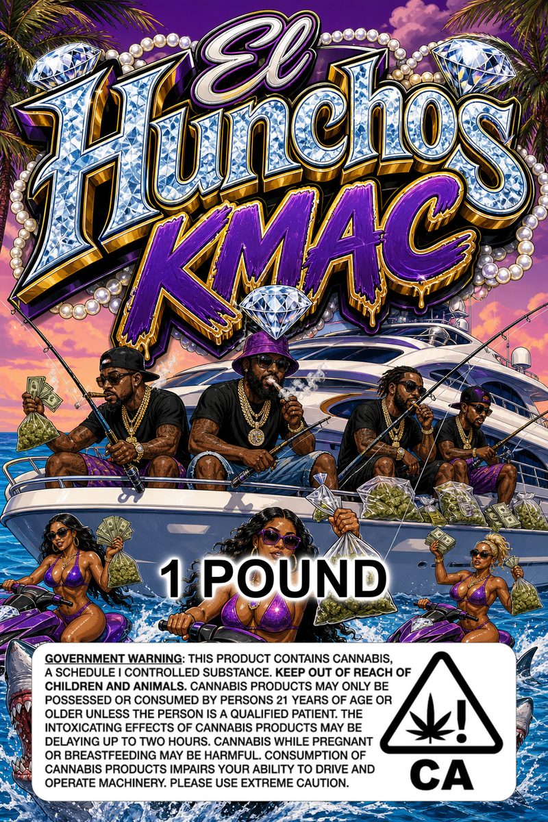 El Hunchos KMAC custom 6x9 pound bag sticker / turkey-bag flavor label