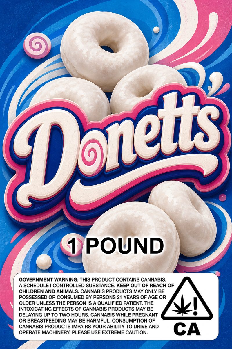 Donetts custom 6x9 pound bag sticker / turkey-bag flavor label
