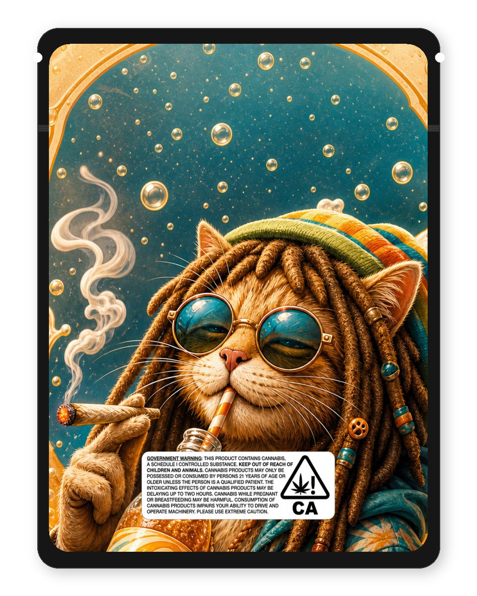 Cream soda custom 4"x5" mylar bag design (back)