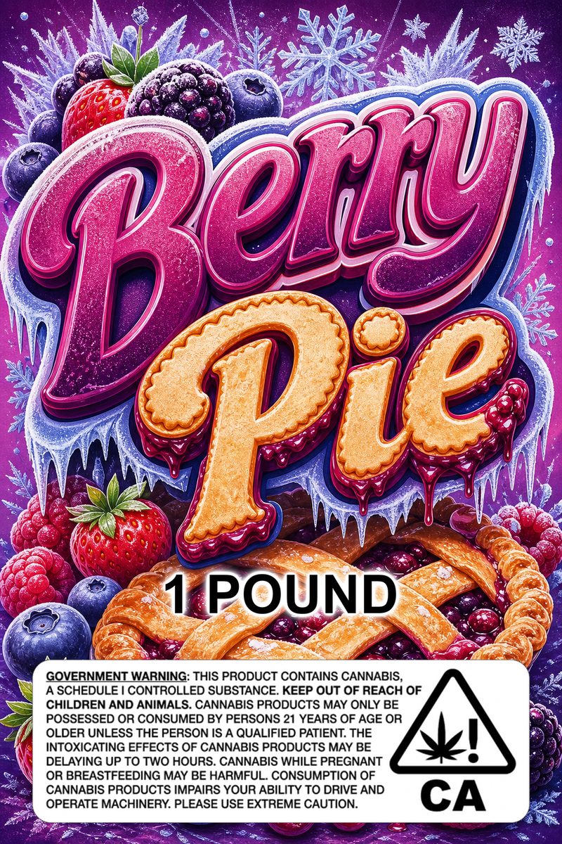 Berry Pie custom 6x9 pound bag sticker / turkey-bag flavor label