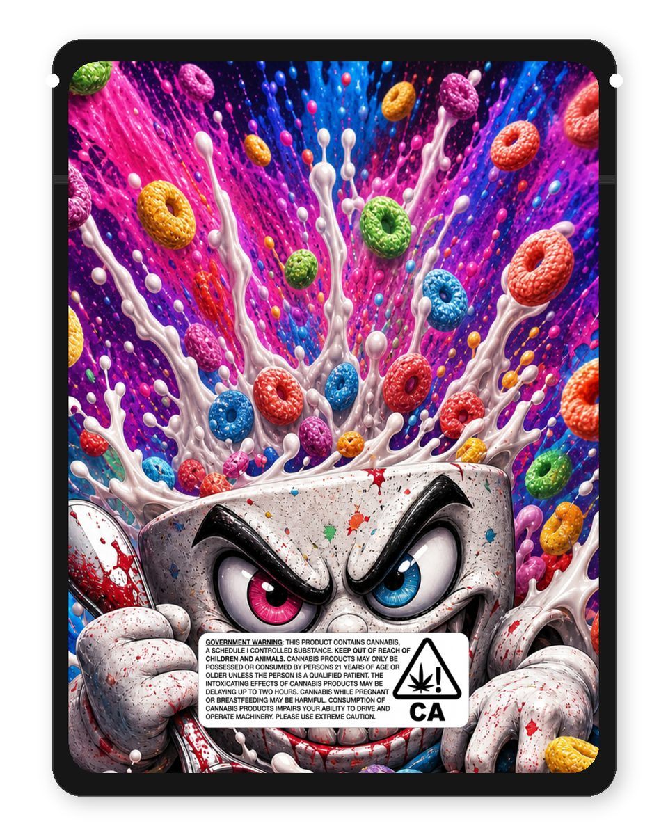 OSE cereal killer custom 4"x5" mylar bag design (back)