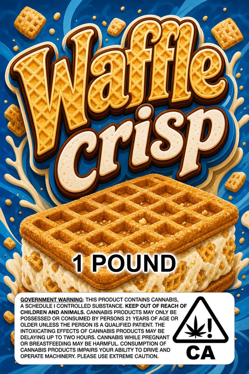 Waffle crisp custom 6x9 pound bag sticker / turkey-bag flavor label