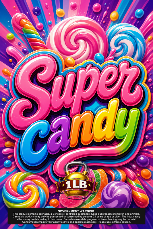 Super candy custom 6x9 pound bag sticker / turkey-bag flavor label