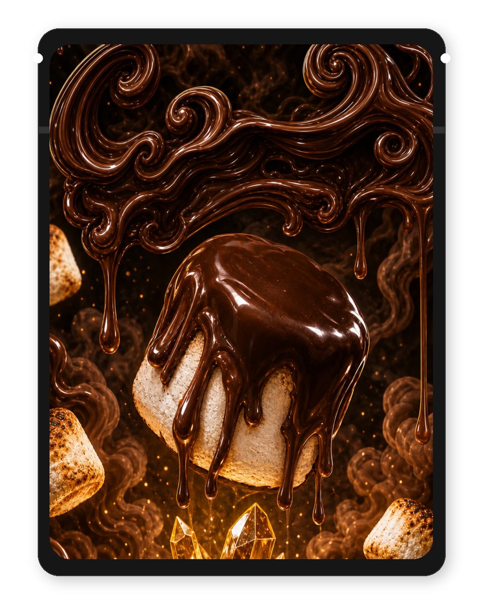 Chocolate Marshmallow custom 4"x5" mylar bag design (back)