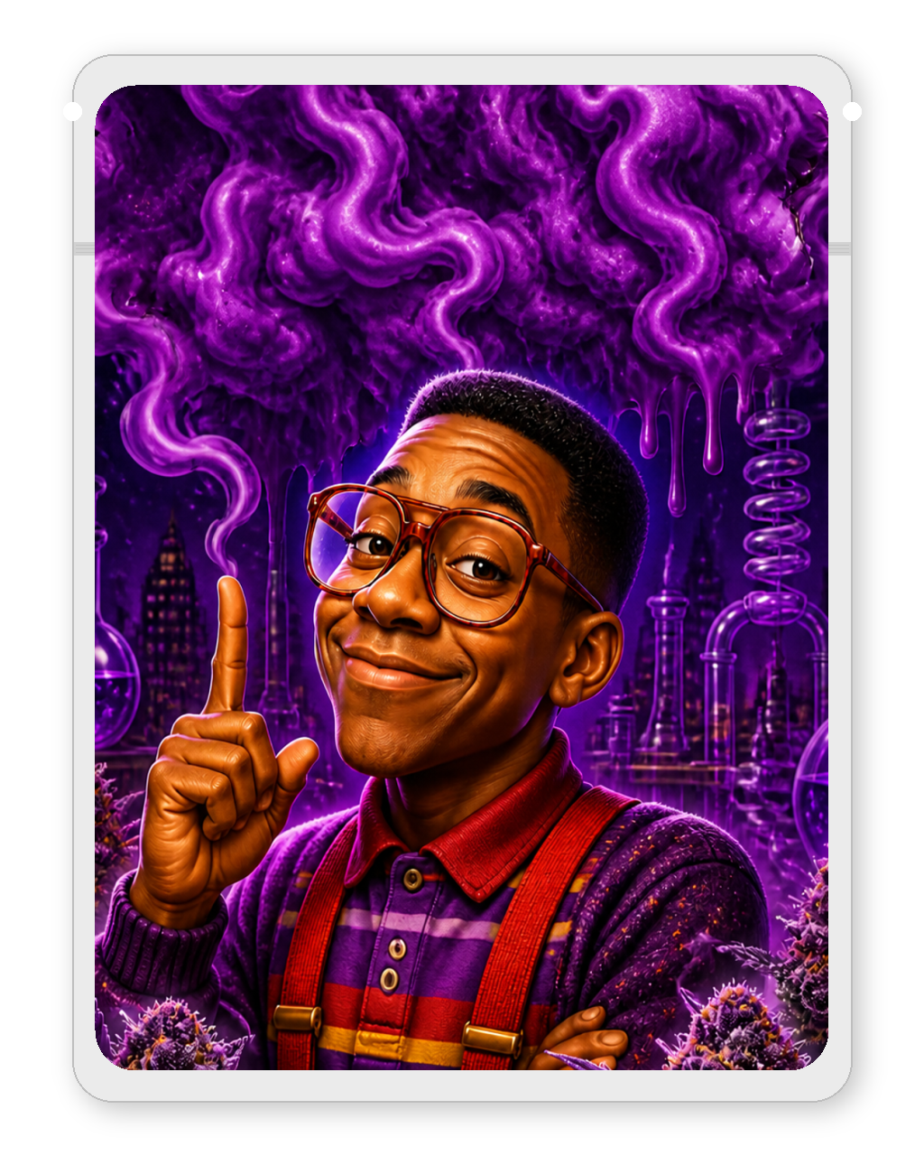 Purple Urkle custom 4"x5" mylar bag design (back)