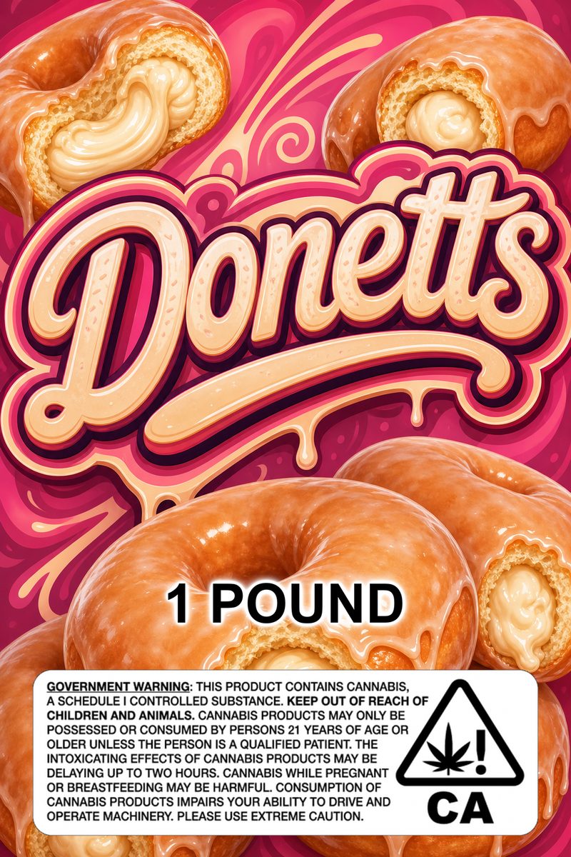 Donetts custom 6x9 pound bag sticker / turkey-bag flavor label
