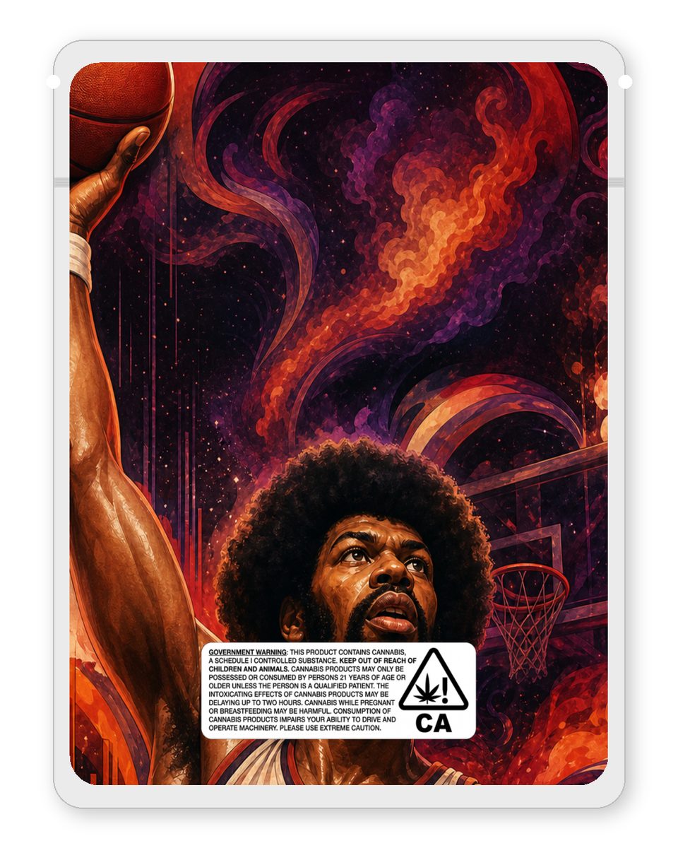 Artis Gilmore custom 4"x5" mylar bag design (back)