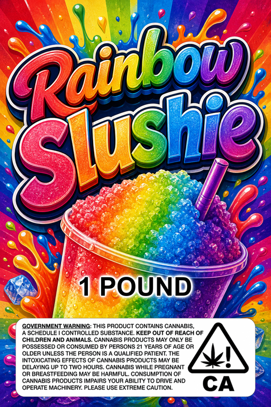 Rainbow Slushie custom 6x9 pound bag sticker / turkey-bag flavor label