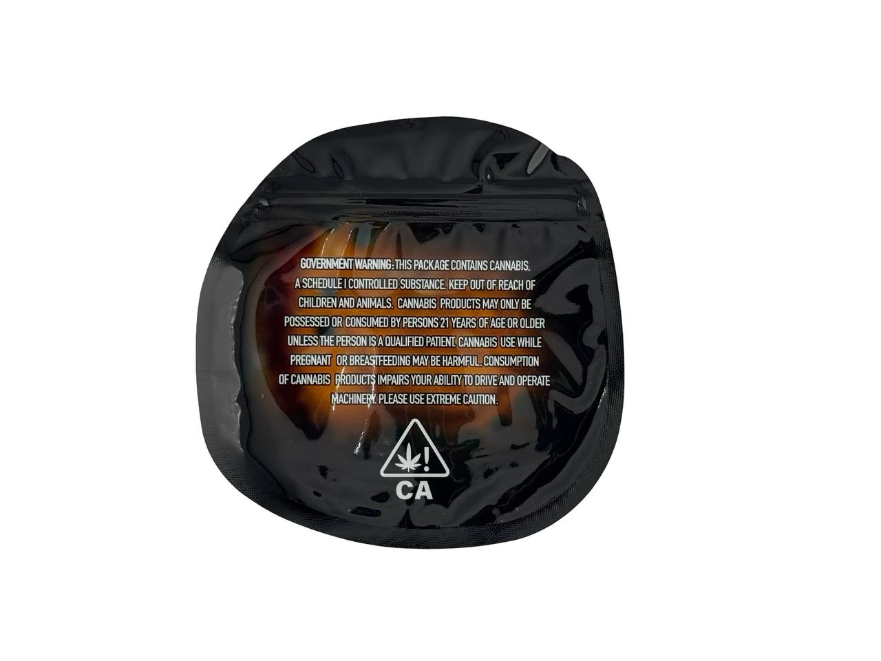 Real One 3.5g mylar bag back design — belt buckle reverse panel with Not The Deal branding