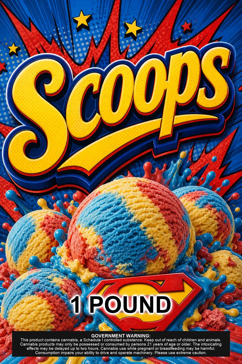 Scoops custom 6x9 pound bag sticker / turkey-bag flavor label
