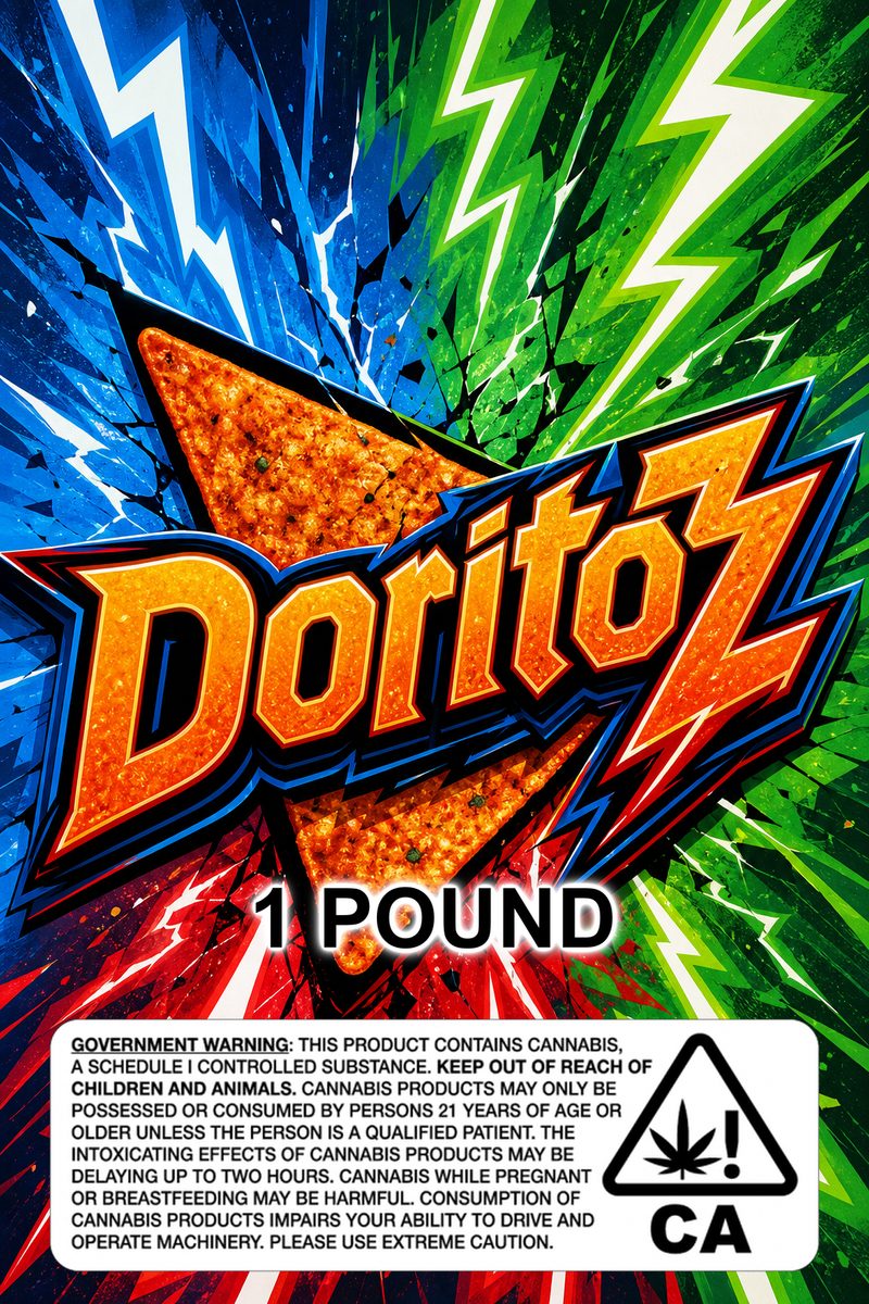 Doritoz custom 6x9 pound bag sticker / turkey-bag flavor label
