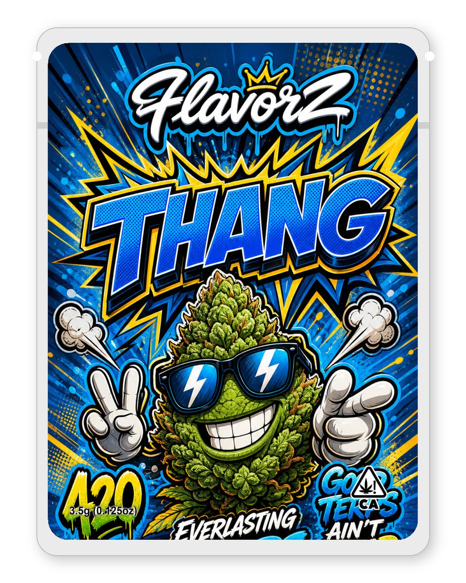 Thang custom 4"x5" mylar bag design (front)