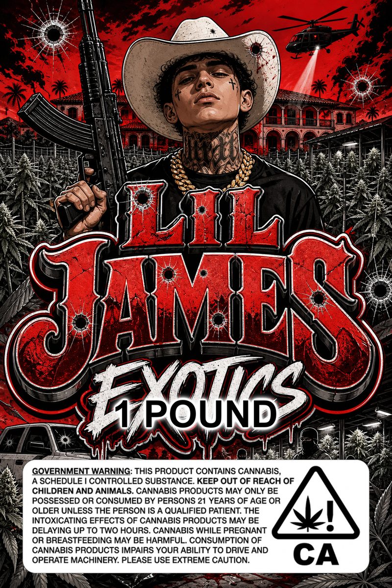 LIL JAMES EXOTICS custom 6x9 pound bag sticker / turkey-bag flavor label
