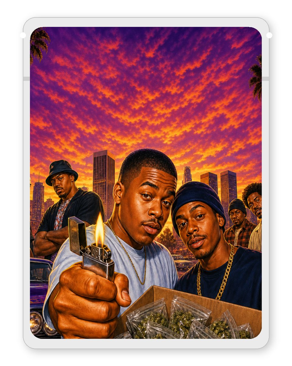 I GOT THE HOOK UP! custom 4"x5" mylar bag design (back)