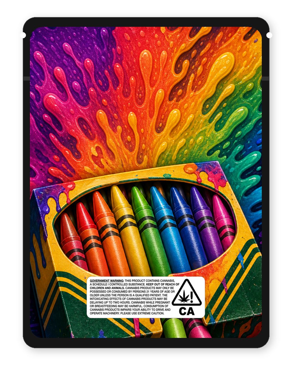 Coloration Co custom 4"x5" mylar bag design (back)