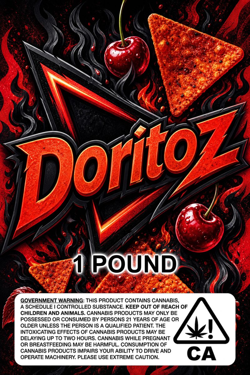 Doritoz custom 6x9 pound bag sticker / turkey-bag flavor label