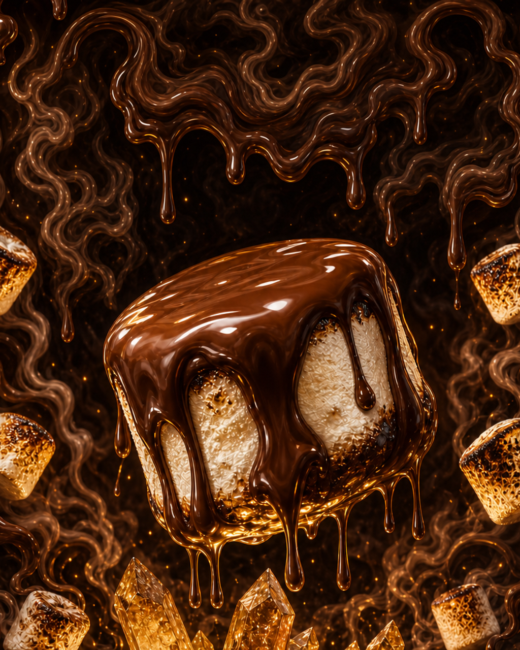 Chocolate Marshmallow custom 4"x5" mylar bag design (back)