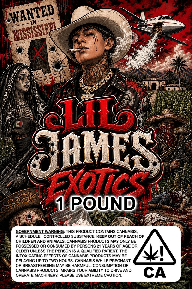 LIL JAMES EXOTICS custom 6x9 pound bag sticker / turkey-bag flavor label