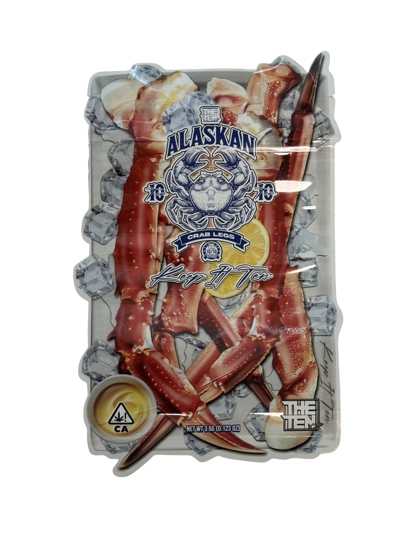 Alaskan Crab Legs Mylar Bags 3.5g The Ten Co front